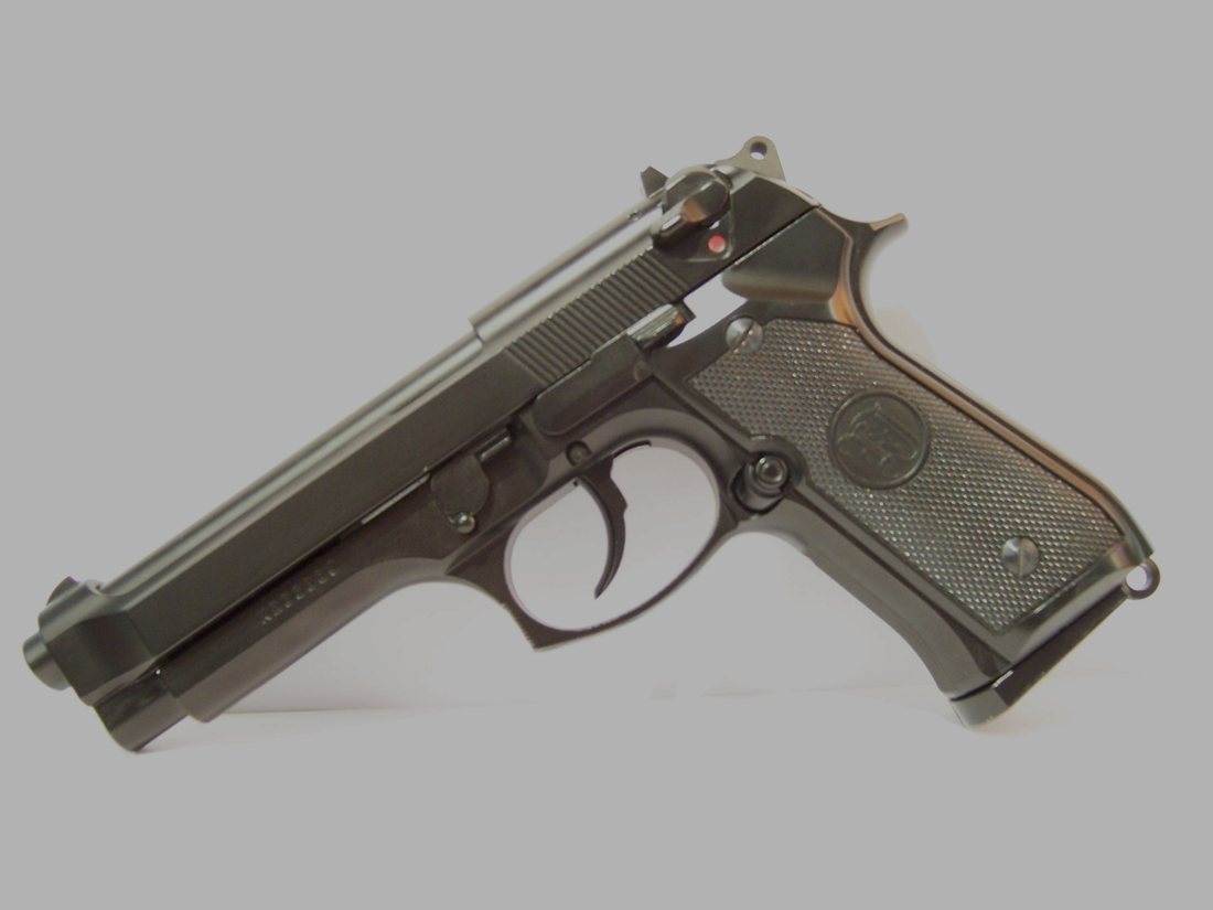 KJW M9: gas blowback pistol.