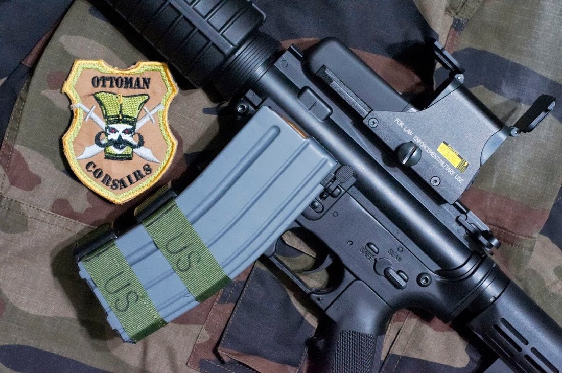 Team patches, magazines and replica accessories.